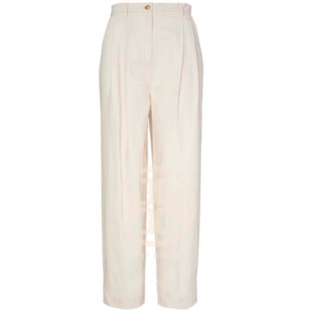Denim pleated pant